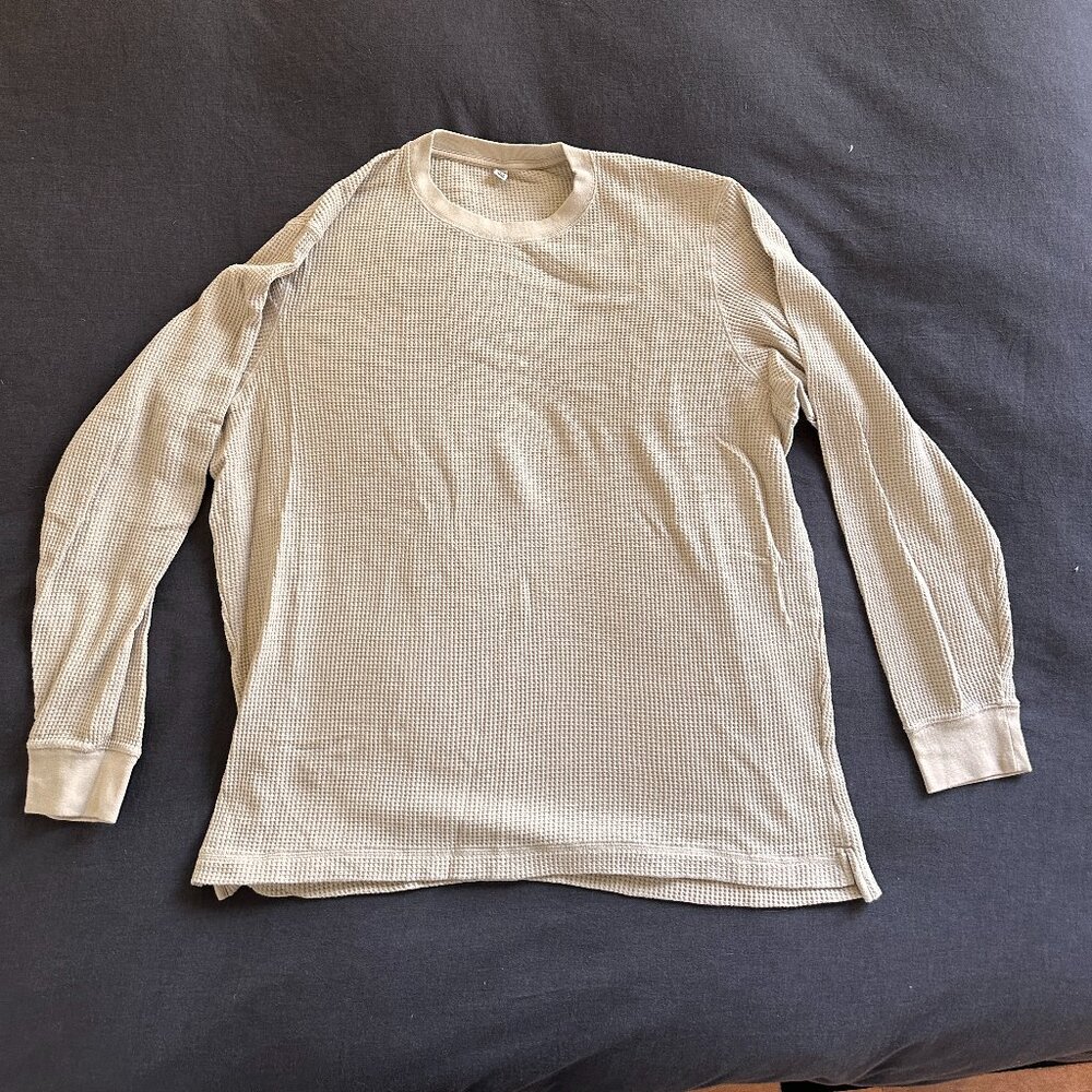 Uniqlo Mens Waffle Knit Long Sleeve Tshirt